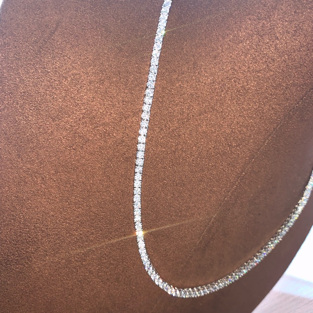 Tennis Necklace 14K White Gold Plated